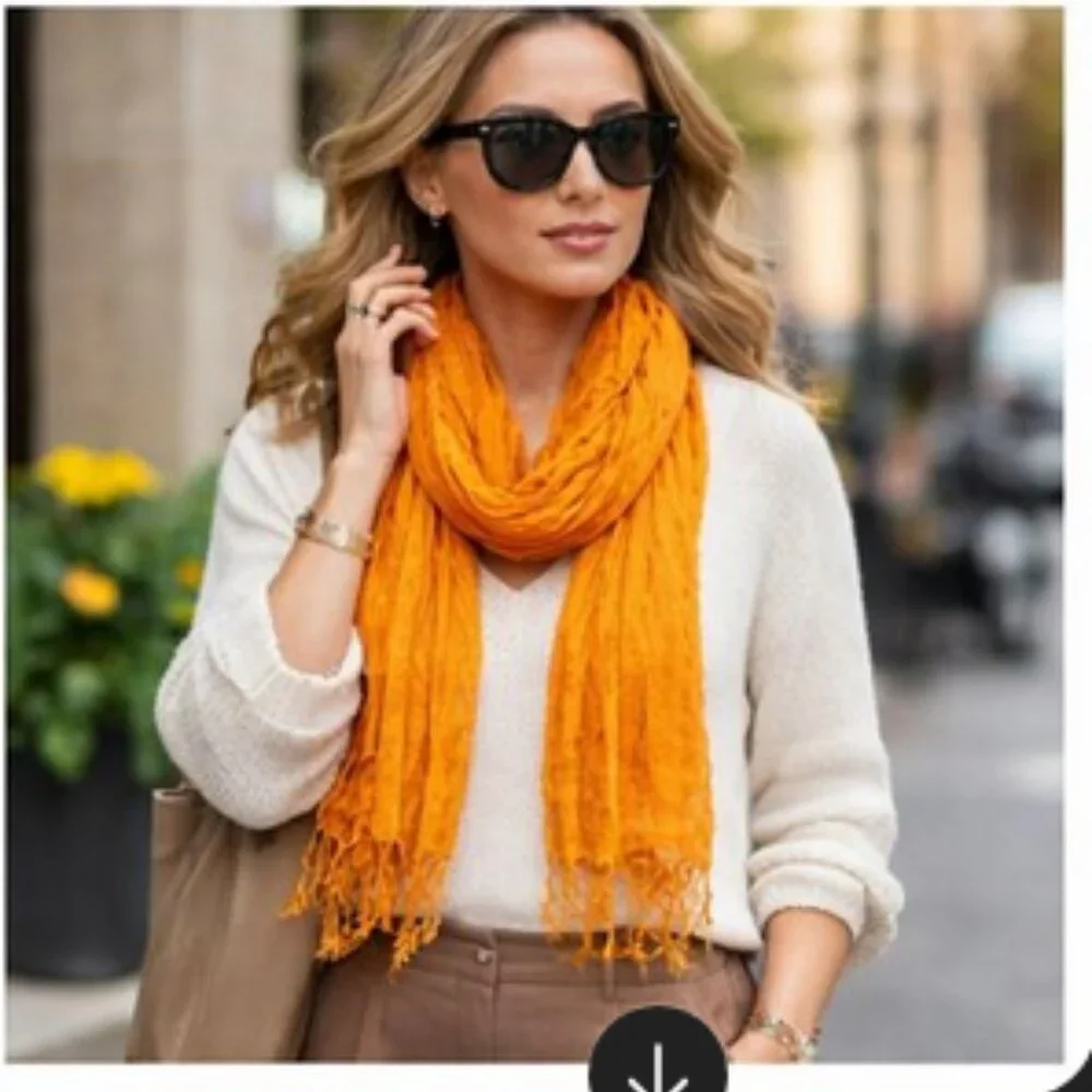 🧡  Vintage Cutwork Scarf | Timeless Artistry & Elegant Detail